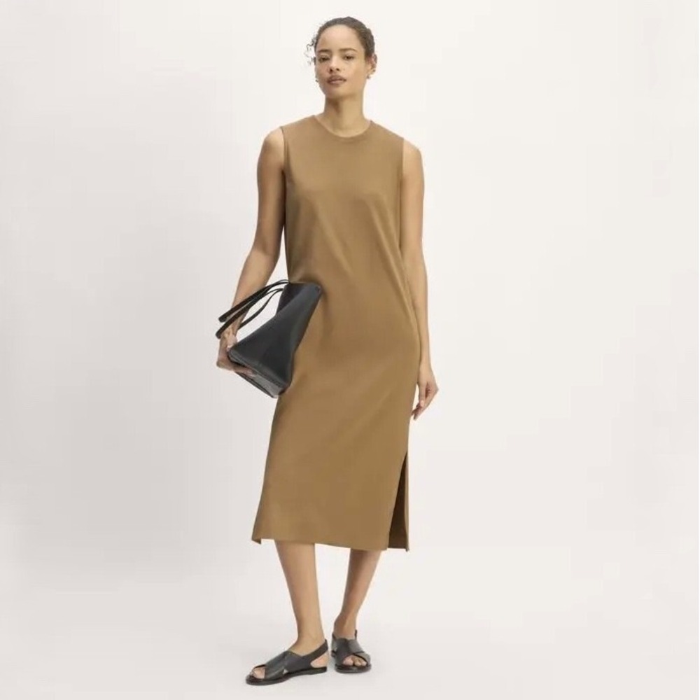Everlane | Weekend Tank Midi Dress Sleeveless Cotton Dress Camel Brown Size S